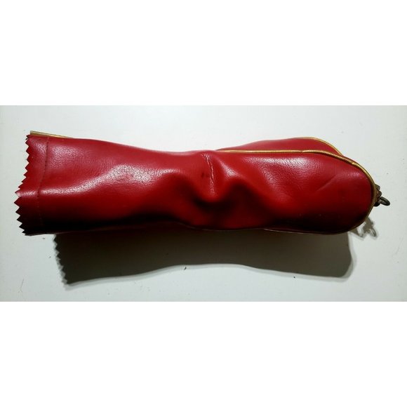 VINTAGE RED LEATHER HED MITS  3 DRIVER  GOLF CLUB HEADCOVER - Picture 3 of 6